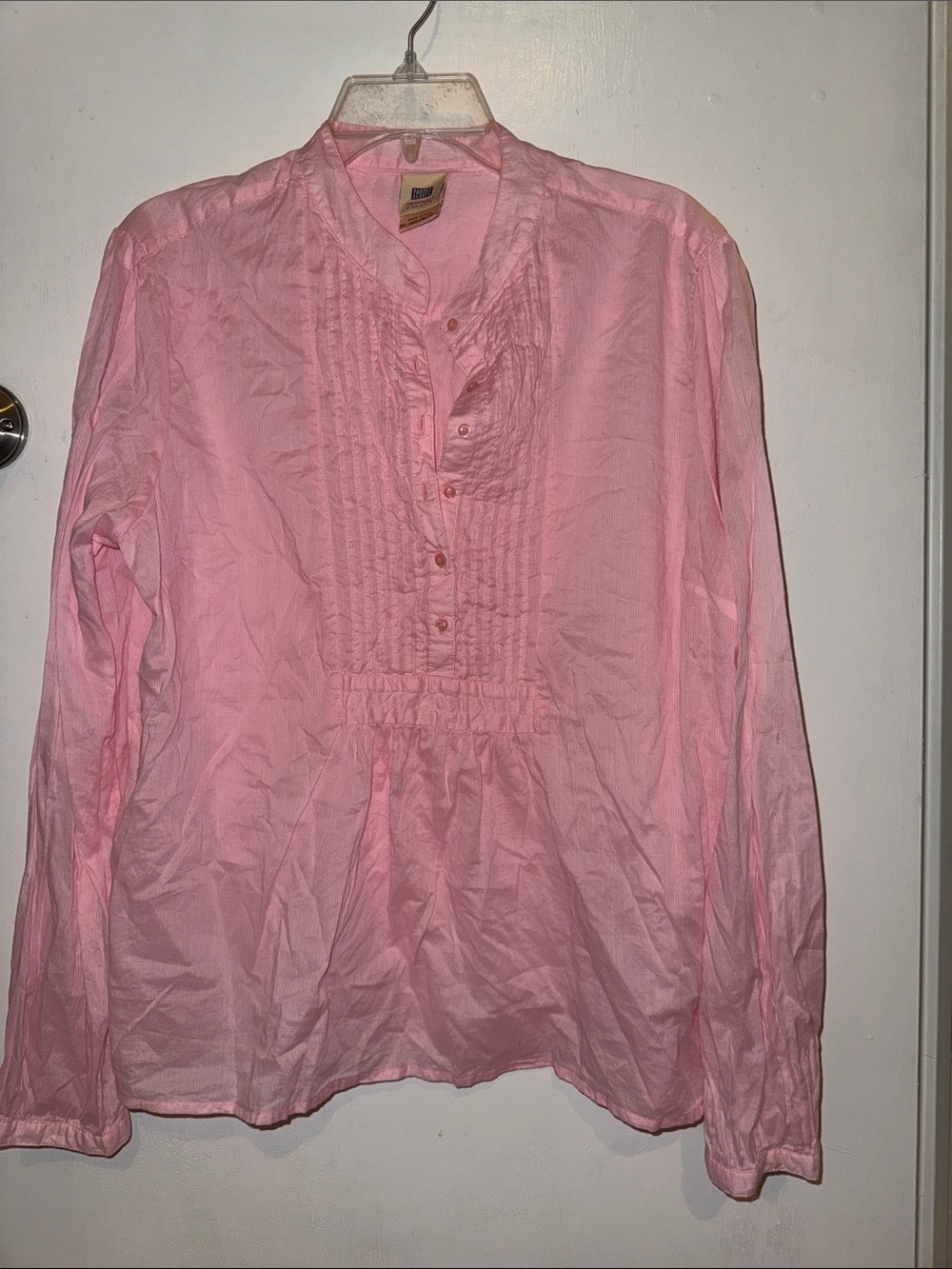 Faded Glory Light Pink Pintuck Peasant Tunic